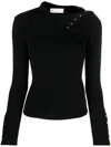 Tory Burch High-neck Jersey Top In Schwarz