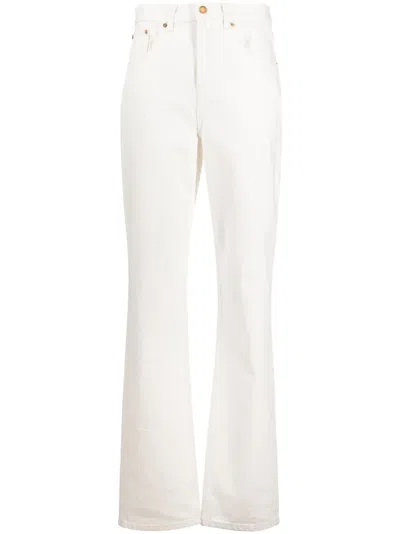 Tory Burch High-waisted White Flared Trousers