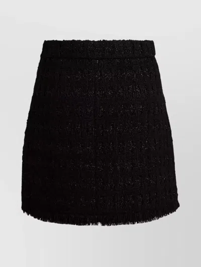 TORY BURCH HIGH WAIST WOOL BLEND MINISKIRT WITH FRINGED HEM