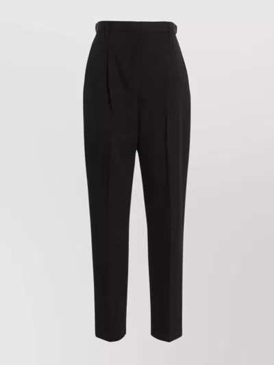 TORY BURCH HIGH WAIST WOOL TWILL TROUSERS WITH PLEATS
