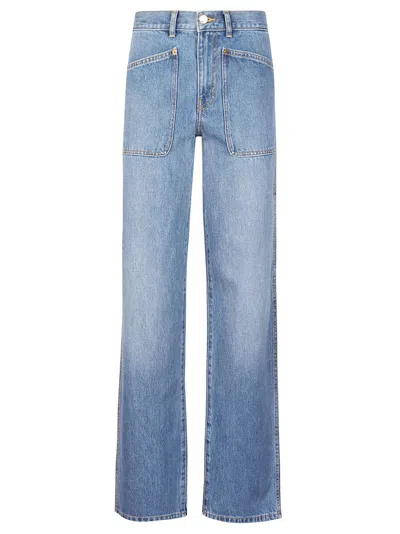 TORY BURCH TORY BURCH HIGH-WAISTED STRAIGHT-LEG DENIM WITH CONTRASTING STITCHING