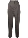 Tory Burch High-waisted Tapered Trousers In Grey