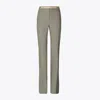 Tory Burch High-waisted Wool Pants In Gray