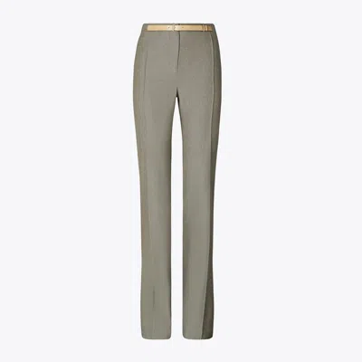 Tory Burch High-waisted Wool Pants In Gray
