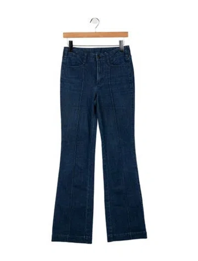 Pre-owned Tory Burch High-rise Flared Jeans In Blue