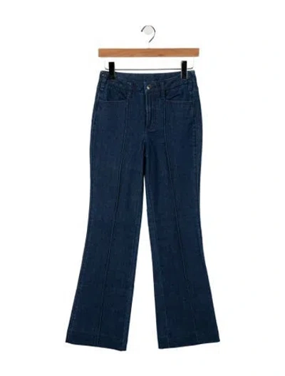 Pre-owned Tory Burch High-rise Flared Jeans In Blue