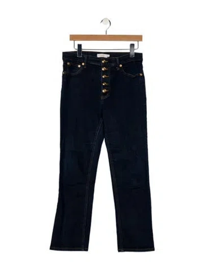 Pre-owned Tory Burch High-rise Straight Leg Jeans In Black