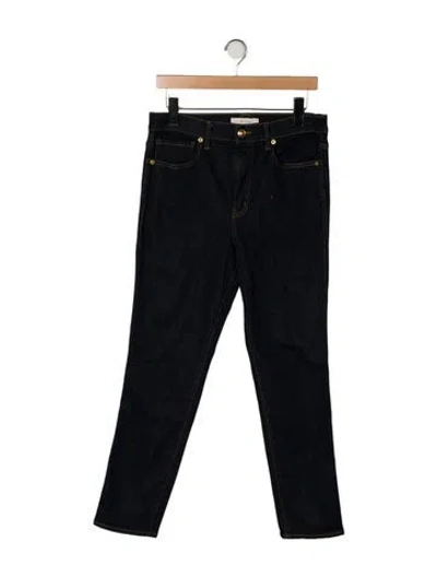 Pre-owned Tory Burch High-rise Straight Leg Jeans In Black
