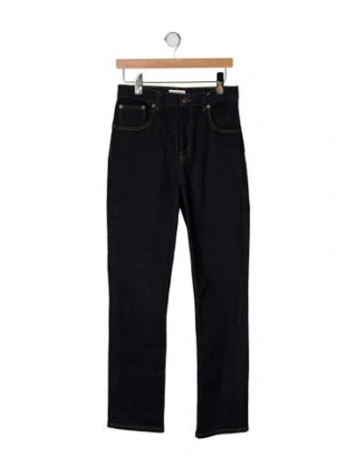 Pre-owned Tory Burch High-rise Straight Leg Jeans In Black