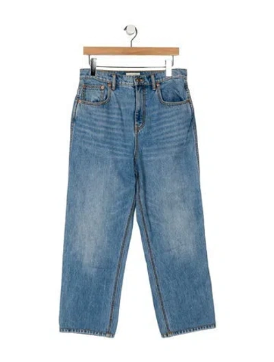 Pre-owned Tory Burch High-rise Straight Leg Jeans In Blue