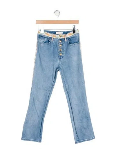 Pre-owned Tory Burch High-rise Straight Leg Jeans In Blue