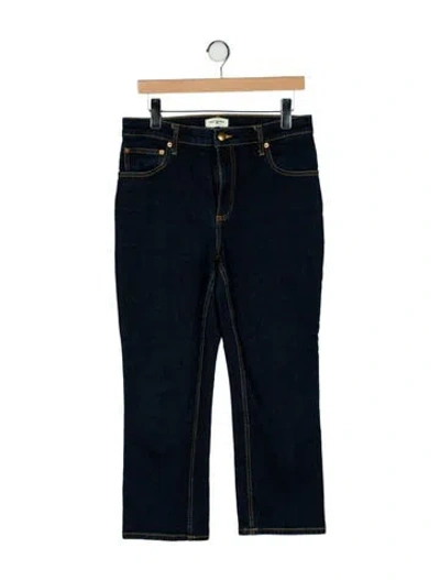 Pre-owned Tory Burch High-rise Straight Leg Jeans In Blue