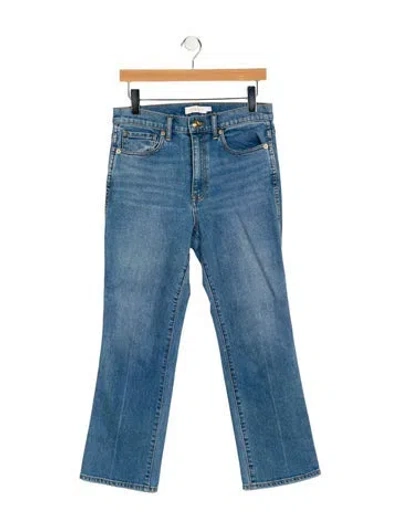 Pre-owned Tory Burch High-rise Straight Leg Jeans In Blue
