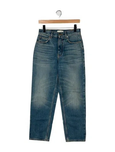 Pre-owned Tory Burch High-rise Straight Leg Jeans In Blue
