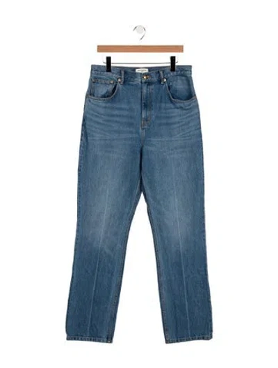 Pre-owned Tory Burch High-rise Straight Leg Jeans In Blue
