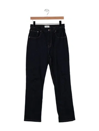 Pre-owned Tory Burch High-rise Straight Leg Jeans In Blue