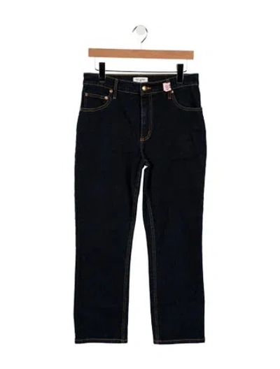 Pre-owned Tory Burch High-rise Straight Leg Jeans In Blue