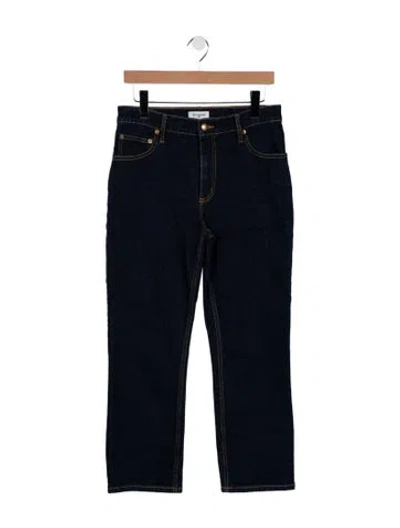 Pre-owned Tory Burch High-rise Straight Leg Jeans In Blue
