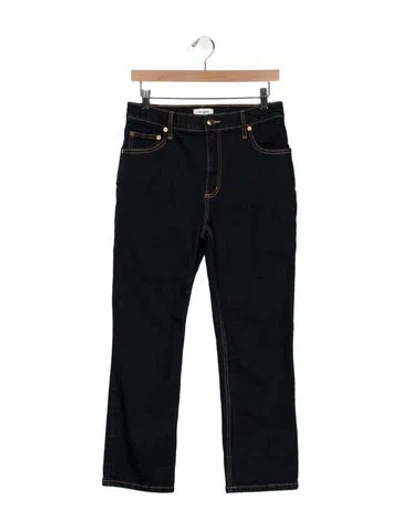 Pre-owned Tory Burch High-rise Straight Leg Jeans In Blue