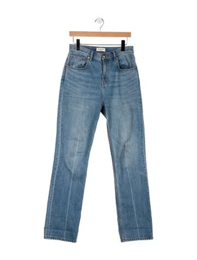 Pre-owned Tory Burch High-rise Straight Leg Jeans In Blue
