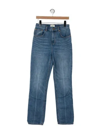 Pre-owned Tory Burch High-rise Straight Leg Jeans In Blue