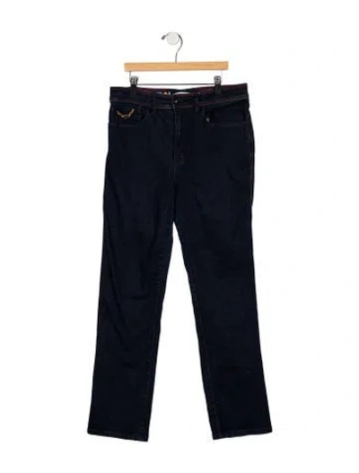 Pre-owned Tory Burch High-rise Straight Leg Jeans In Blue