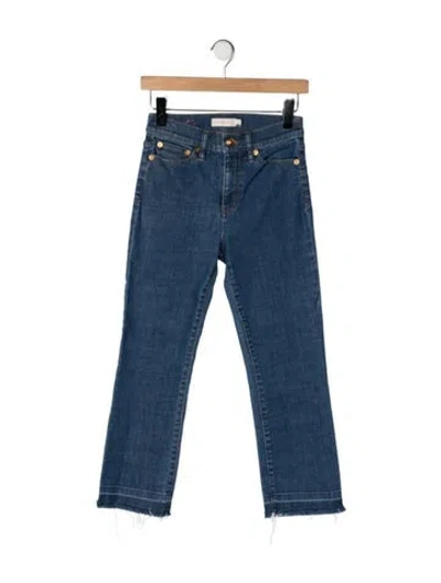 Pre-owned Tory Burch High-rise Straight Leg Jeans In Blue