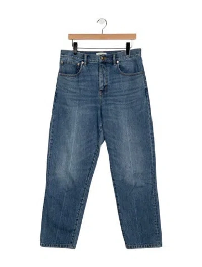 Pre-owned Tory Burch High-rise Straight Leg Jeans In Blue