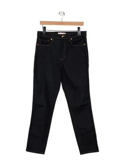 Pre-owned Tory Burch High-rise Straight Leg Jeans In Blue
