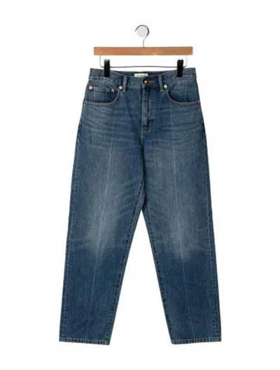 Pre-owned Tory Burch High-rise Straight Leg Jeans In Blue