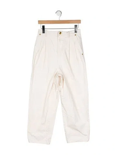 Pre-owned Tory Burch High-rise Straight Leg Jeans In Neutral