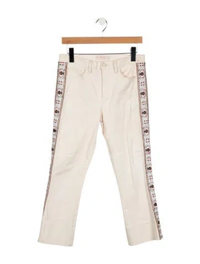 Pre-owned Tory Burch High-rise Straight Leg Jeans In Neutrals