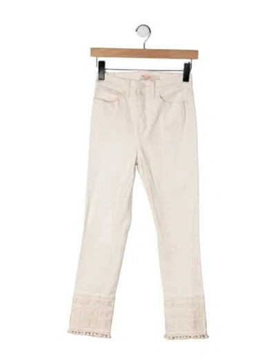 Pre-owned Tory Burch High-rise Straight Leg Jeans In Neutrals