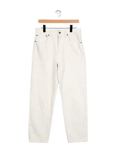 Pre-owned Tory Burch High-rise Straight Leg Jeans In Neutrals
