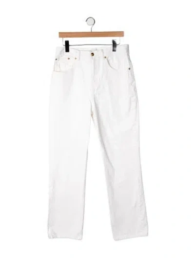 Pre-owned Tory Burch High-rise Straight Leg Jeans In Neutrals