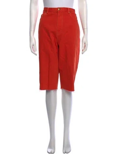 Pre-owned Tory Burch High-rise Straight Leg Jeans In Red