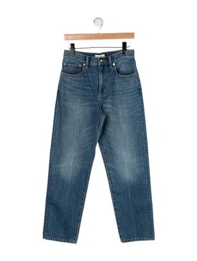 Pre-owned Tory Burch High-rise Straight Leg Jeans W/ Tags In Blue