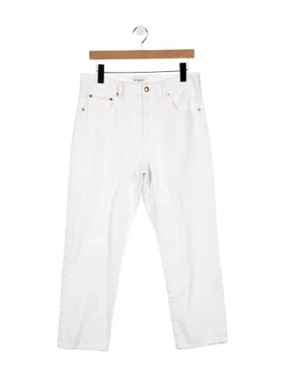 Pre-owned Tory Burch High-rise Straight Leg Jeans In White