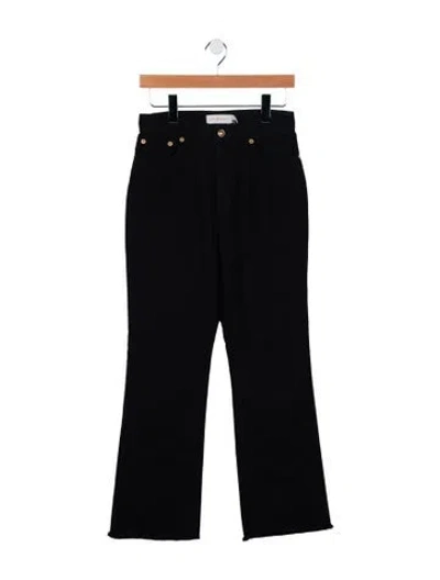 Pre-owned Tory Burch High-rise Wide Leg Jeans In Black