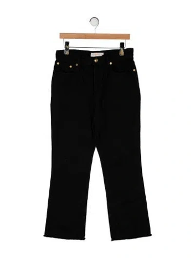 Pre-owned Tory Burch High-rise Wide Leg Jeans In Black