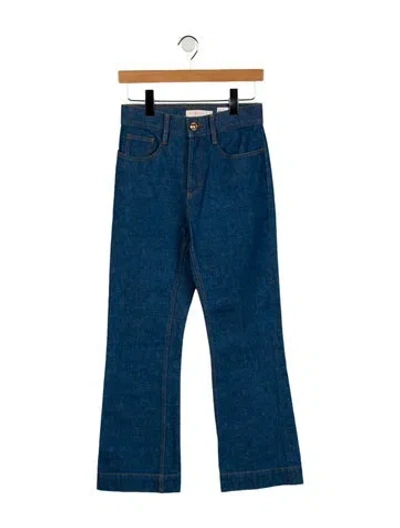 Pre-owned Tory Burch High-rise Wide Leg Jeans In Blue