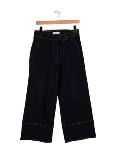 Pre-owned Tory Burch High-rise Wide Leg Jeans In Blue