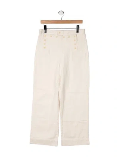 Pre-owned Tory Burch High-rise Wide Leg Jeans In Neutrals