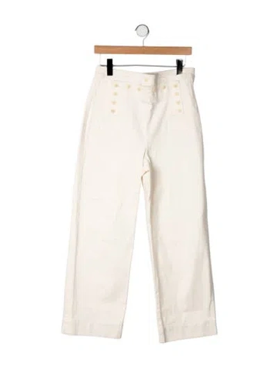 Pre-owned Tory Burch High-rise Wide Leg Jeans In Neutrals