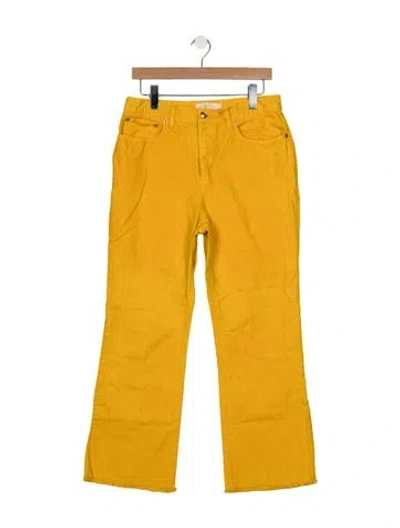 Pre-owned Tory Burch High-rise Wide Leg Jeans In Yellow