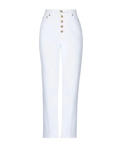 Tory Burch High-waisted Straight-leg Jeans In White