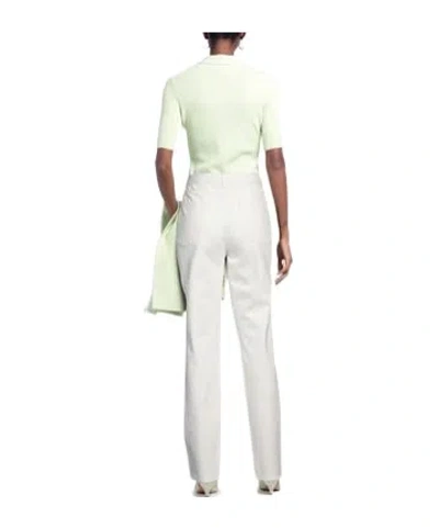 Tory Burch High-waisted White Straight-leg Trousers