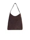 Tory Burch Hobo Romy Dark Brown Suede Bag In Burgundy