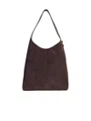 Tory Burch Hobo Romy Dark Brown Suede Bag In Burgundy