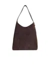 Tory Burch 'hobo Romy' Dark Brown Suede Bag In Black